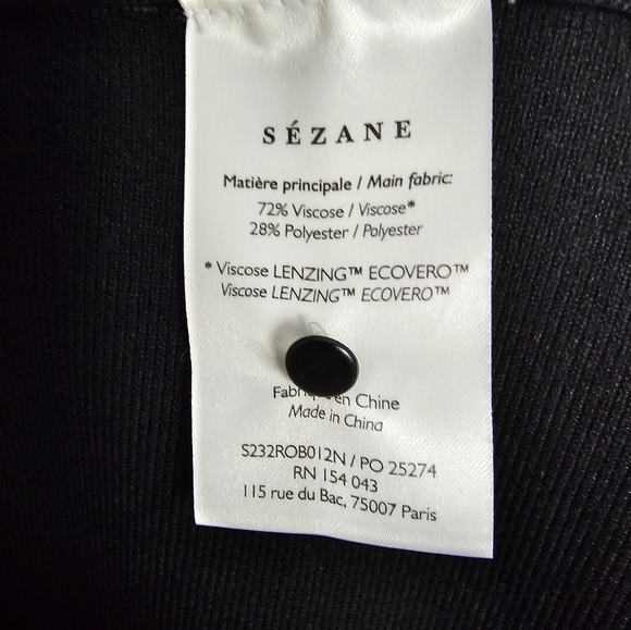 Sezane Diana Dress Black Mini Size Small - Picture 8 of 9